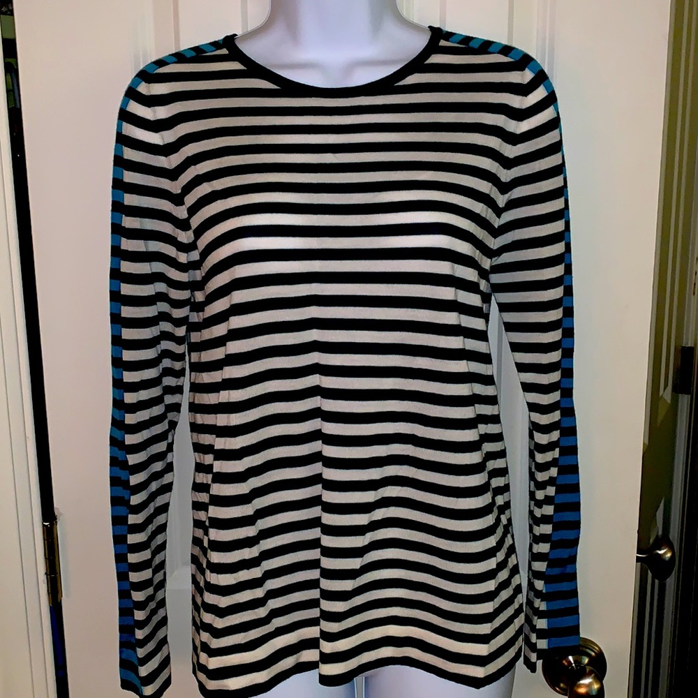 Akris Punto signature striped wool knit pullover